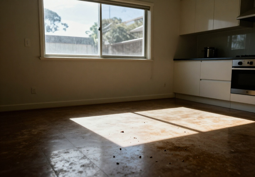 Rodent droppings and damage in a Riverview kitchen before treatment